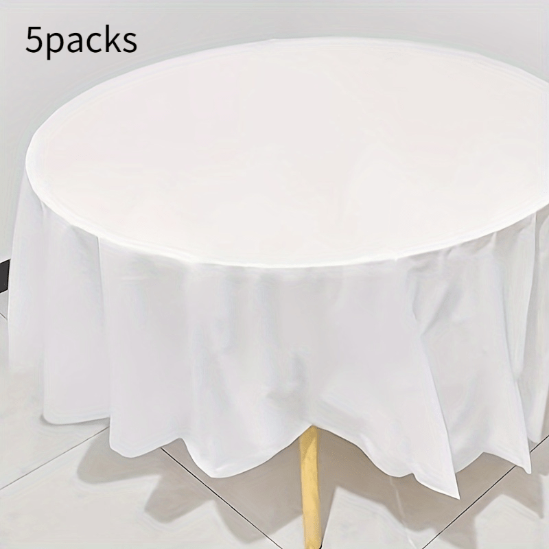 TEMU Set Of Disposable Table Covers In White Elastane, Designed To Stretch And Fit For Party And Wedding Tables, Suitable For Indoor And Outdoor Use, Perfect For Dining Table Decoration
