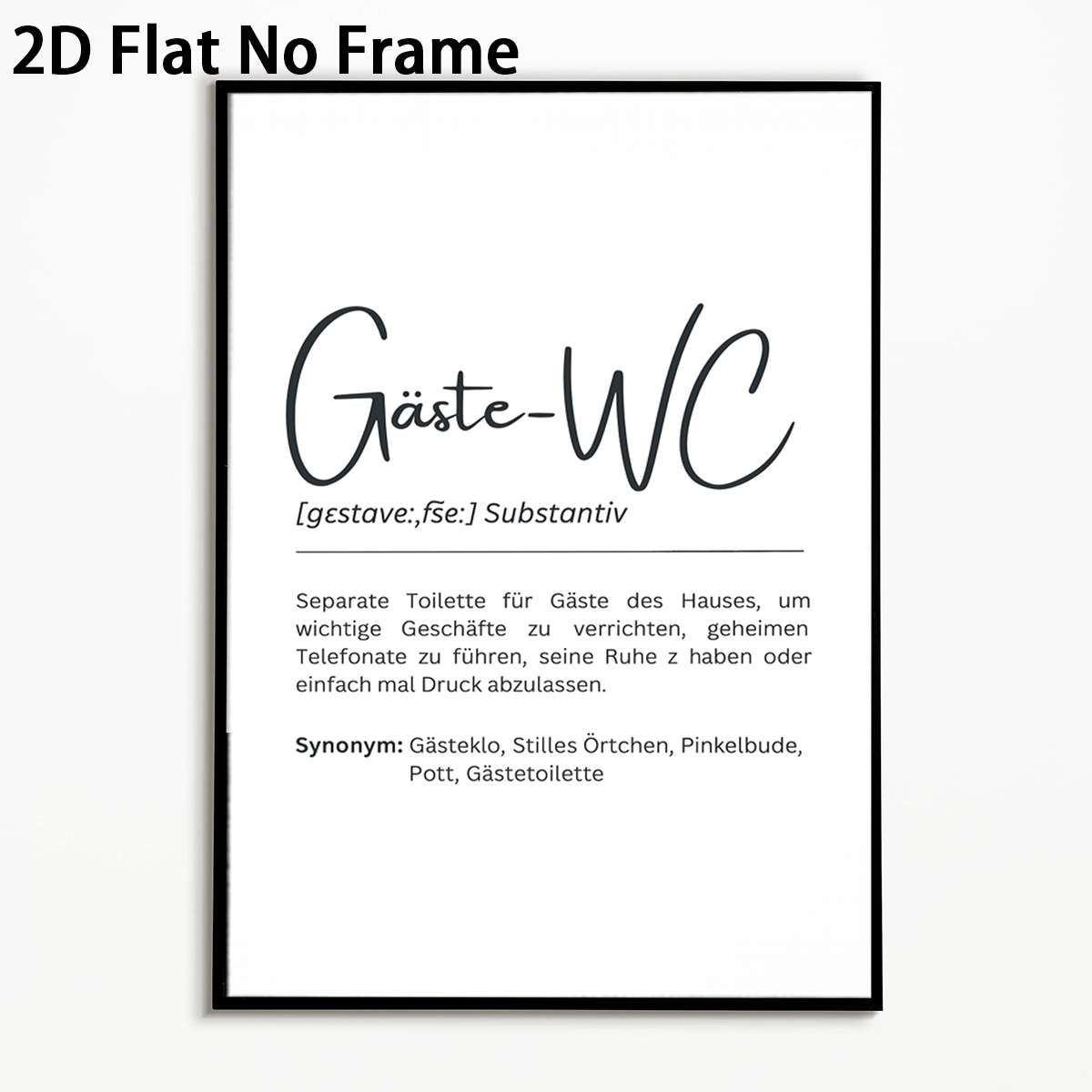 E-shop 2D Flat, 2D Flat, . 2D FLAT Gastewc Kunst Poster Ungerahmter Leinwanddruck für WC-Dekor Badezimmerdekor Gästezimmerdekoration Geschenk Schöne