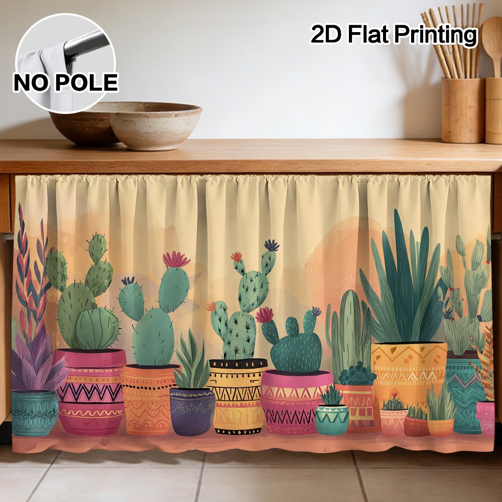 TEMU per Ante Armadietto Piatta 2D, Decorativa Semitrasparente per Armadietto, Adatta per Armadietti da Cucina, con Vivace Motivo a Cactus del ,