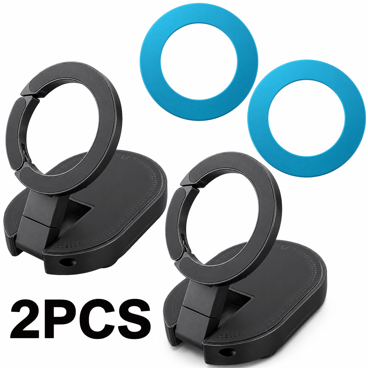 TEMU Support de téléphone magnétique double face, 18 ventouses, rotation à 360°, support de téléphone réglable et pliable, portable pour bureau, ,