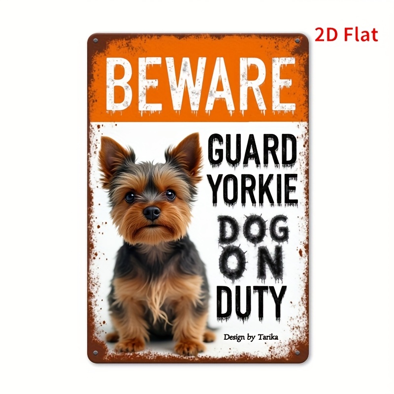 TEMU 2d Flat, 2d Flat Plane 2d Flat Plane 1pc "guard Yorkshire Terrier " Wall-mounted Home Decor For Bars, Cafes, Etc., Aesthetic Room Decor And