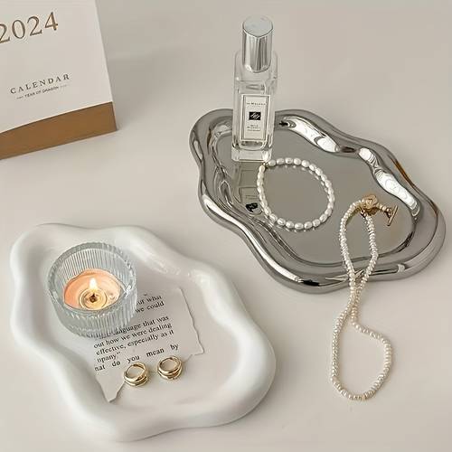 modern jewelry storage tray elegant display stand for necklaces bracelets and earrings durable abs resin vanity organizer a perfect gift for women and men suitable for christmas birthdays weddings jewelry trays