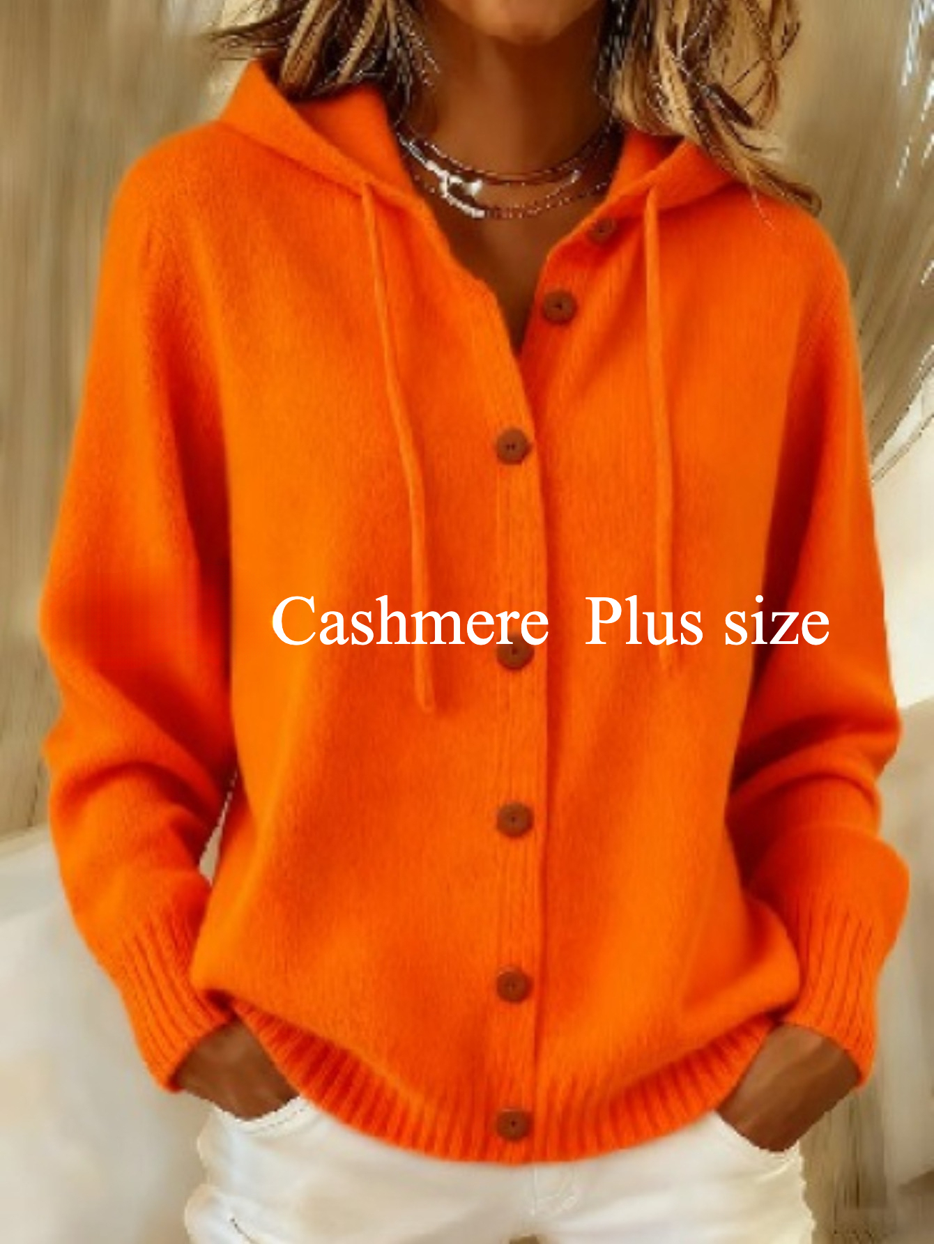 imagen del artículo talla  , cárdigan extragrande con capucha para mujer,   de abrigo   de   larga con botones al  , chaqueta casual   y cómoda, ideal para otoño e invierno, tallas 0xl-5xl