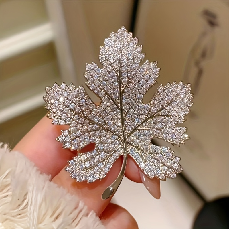 Elegant Maple Leaf Brooch for Suits & Evening Dresses