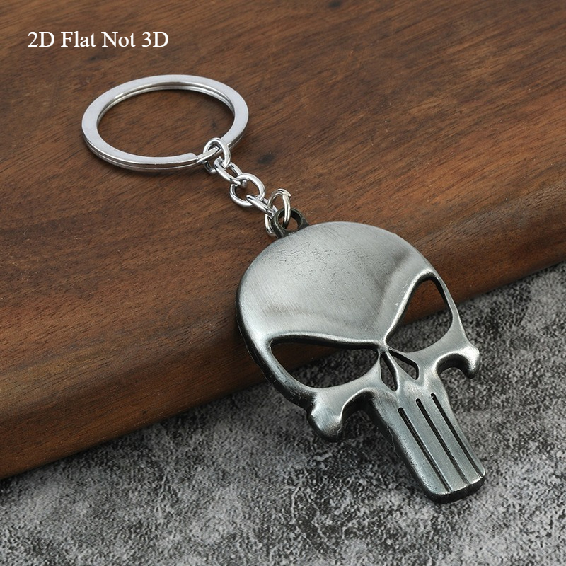 E-shop Schlüsselring für Herren, Schlüsselanhänger, Marvel Punisher Schlüsselanhänger, kreatives Totenkopf-Design, Schlüssel-Accessoire
