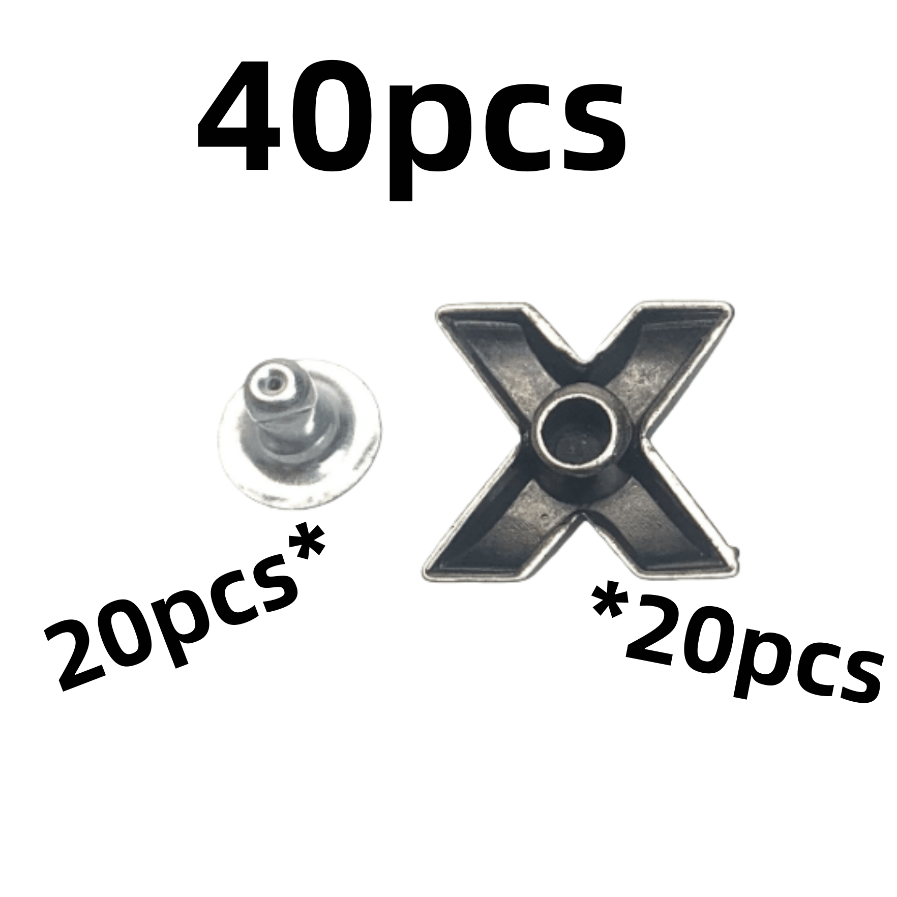 Image of 40pcs Of Vintage Alloy Rivet Buckles, Leather Craft Rivets, Metal Accessories For Bags And Luggage, Diy Punk Belts, Clothing, Leather Belts, Wallets, Watch Straps, Shoes And Hats.