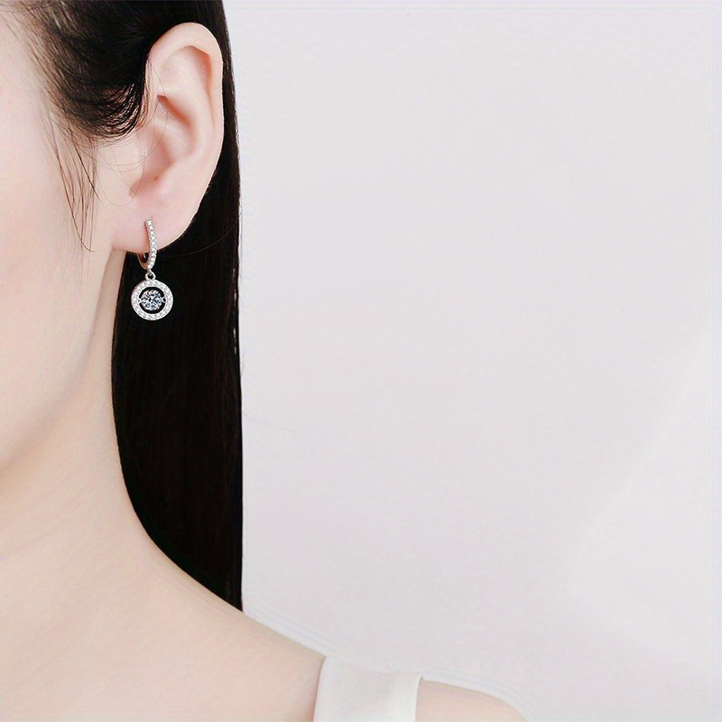 Image of A Set Of Stylish Stud Earrings For Men And Women, From 925 Sterling Silver And Featuring 0.5 Carats Of Moissanite. Ideal For Daily Use, Weddings, Birthdays, Valentine's Day, Christmas, Halloween