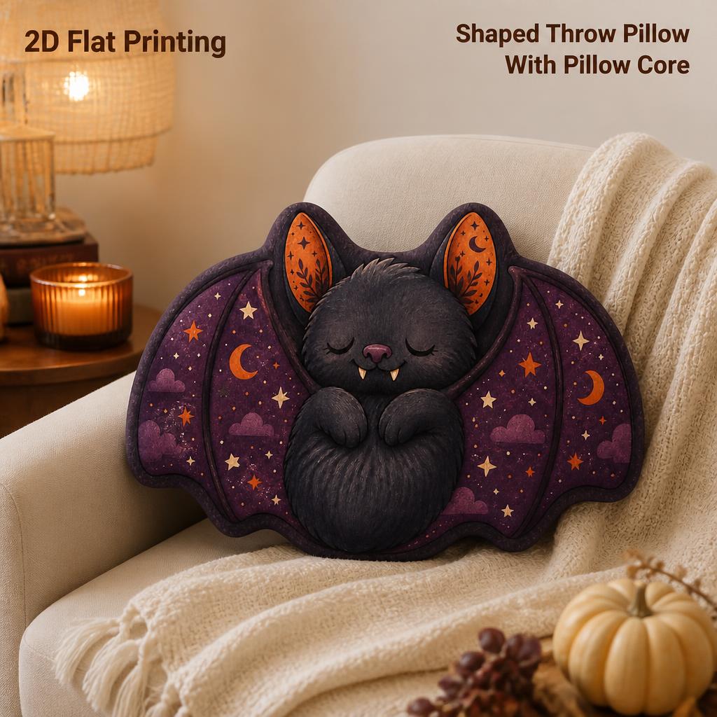 TEMU Coussin d'appoint Halloween Chauve-souris Somnolente de coussin, , confortable, décoratif Kawaii pour salon, canapé, chambre à coucher,