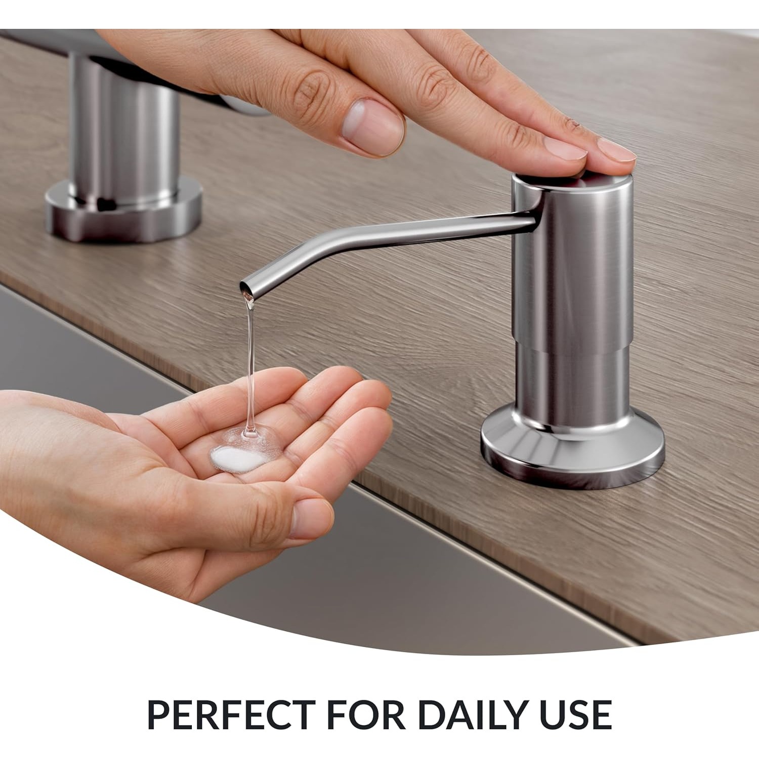 TEMU 1 Set Kitchen Sink Soap Dispenser Pump, Metal Press Head With Extension Tube, Practical Dish Soap Bottle Accessory, Convenient Sink Mounted