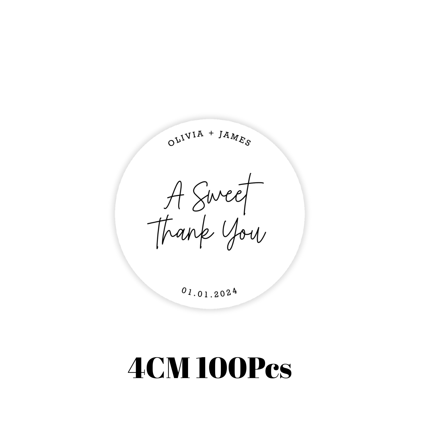 TEMU 4cm Custom Wedding Stickers Personalized A Sweet Thank You Labels Wedding Snack Bag Sweets Desserts Favors Stickers Custom Sticker Cute Circle