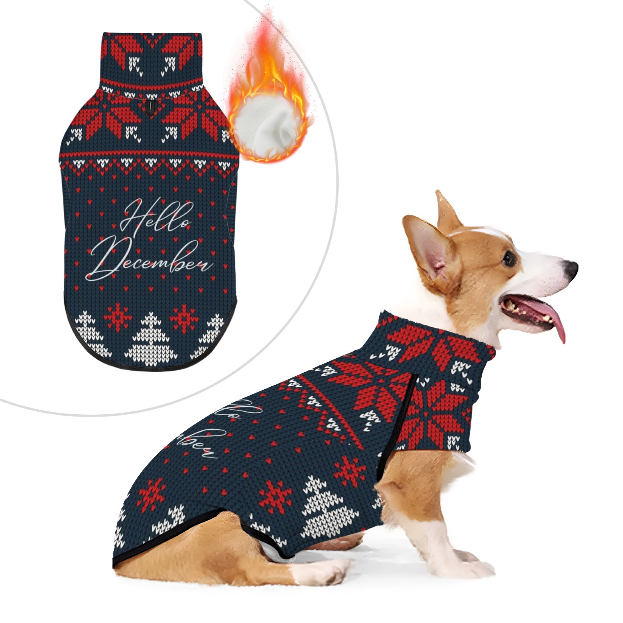 christmas   edition lined dog sweatshirt   christmas print   for to medium dogs warm and easy to care for ideal for daily   and gifting instantly turns your furry friend into an adorable star