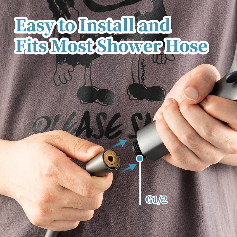 1.5m Handheld Shower Head with 6 Modes, Powerful Boosting Showerhead