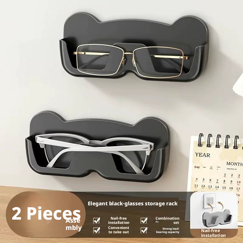 TEMU Porte-montures murales, supports de rangement auto-adhésifs pour lunettes, boîtes de rangement tendance pour lunettes perçage, montures à