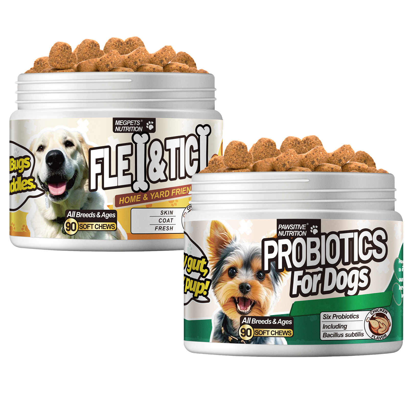 TEMU (2 Pack) Protection & Probiotics Chews For Dogs | All Breeds & Ages, For , Digestive, Health, Skin & Coat |with 6 , Meal, Coriander, 's Yeast,