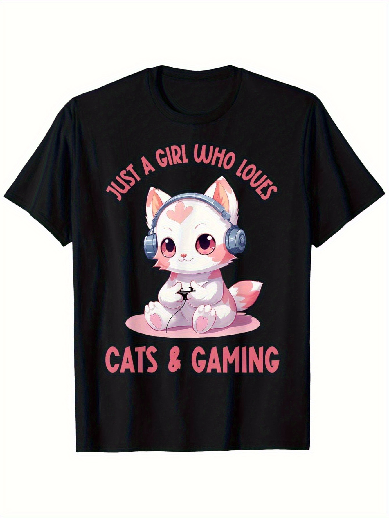 【GRAVER】CAT GIRL 半袖T 3COLOR TS 3D Cat Print Shirt Women Printed Tee Shirts for Women's