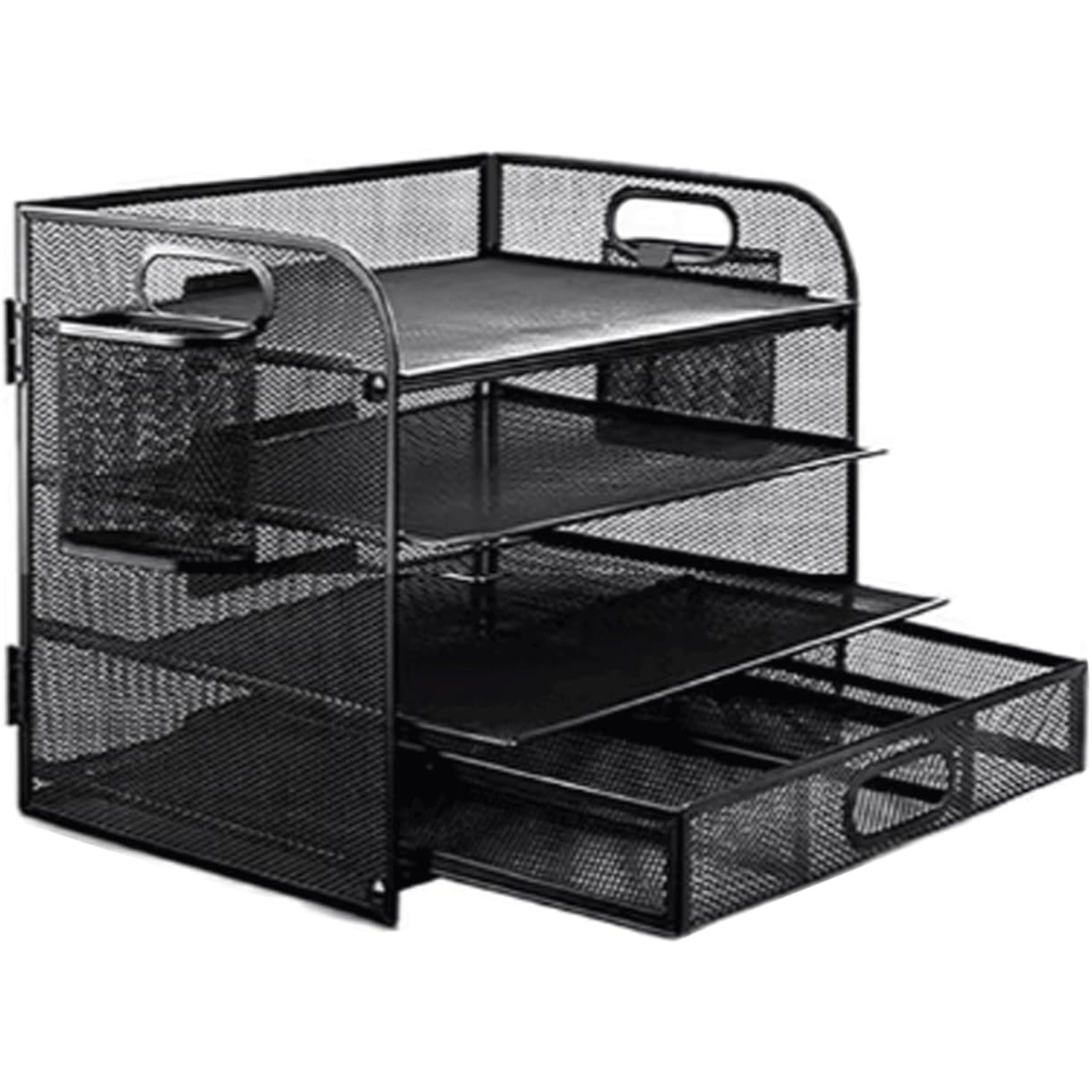 Large Capacity Desktop File Basket With Handle File Basket Iron File Box Basket Office Large-capacity File Basket Shipshape