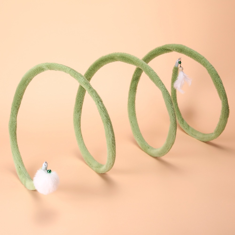 Folded Cat Tunnel S Type Cat Tunnel Spring Toy with Balls