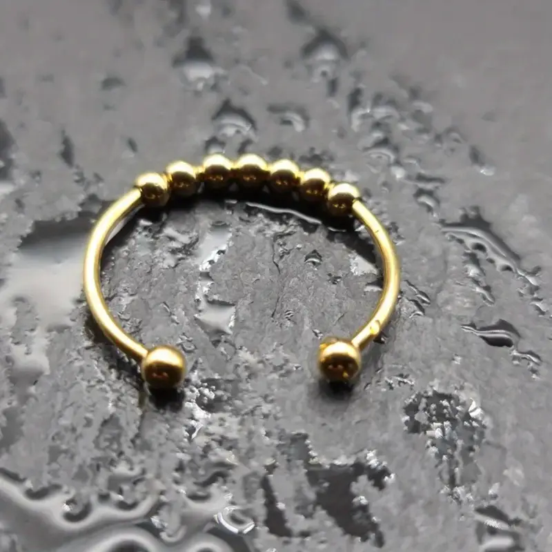 1pc stainless steel ring with a rotatable bead opening Product details 6