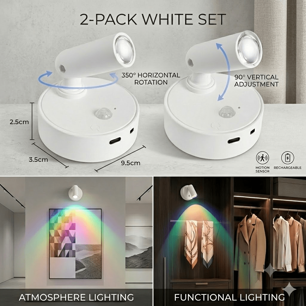 2pcs Seven-Color Smart Cat Eye Spotlight with Touch Control