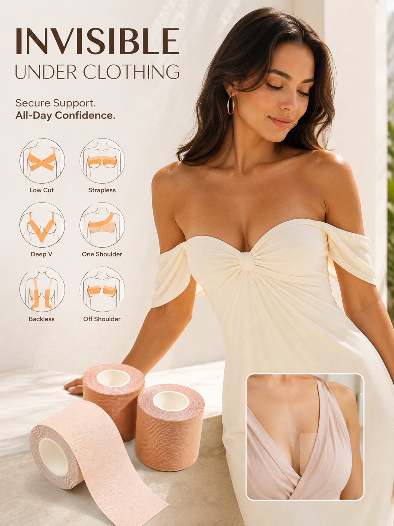 fashion tape for low cut dresses low-cut tops deserve peace of mind , shop our Fashion Tape now on @amazon and keep every neckline exactly where it belongs