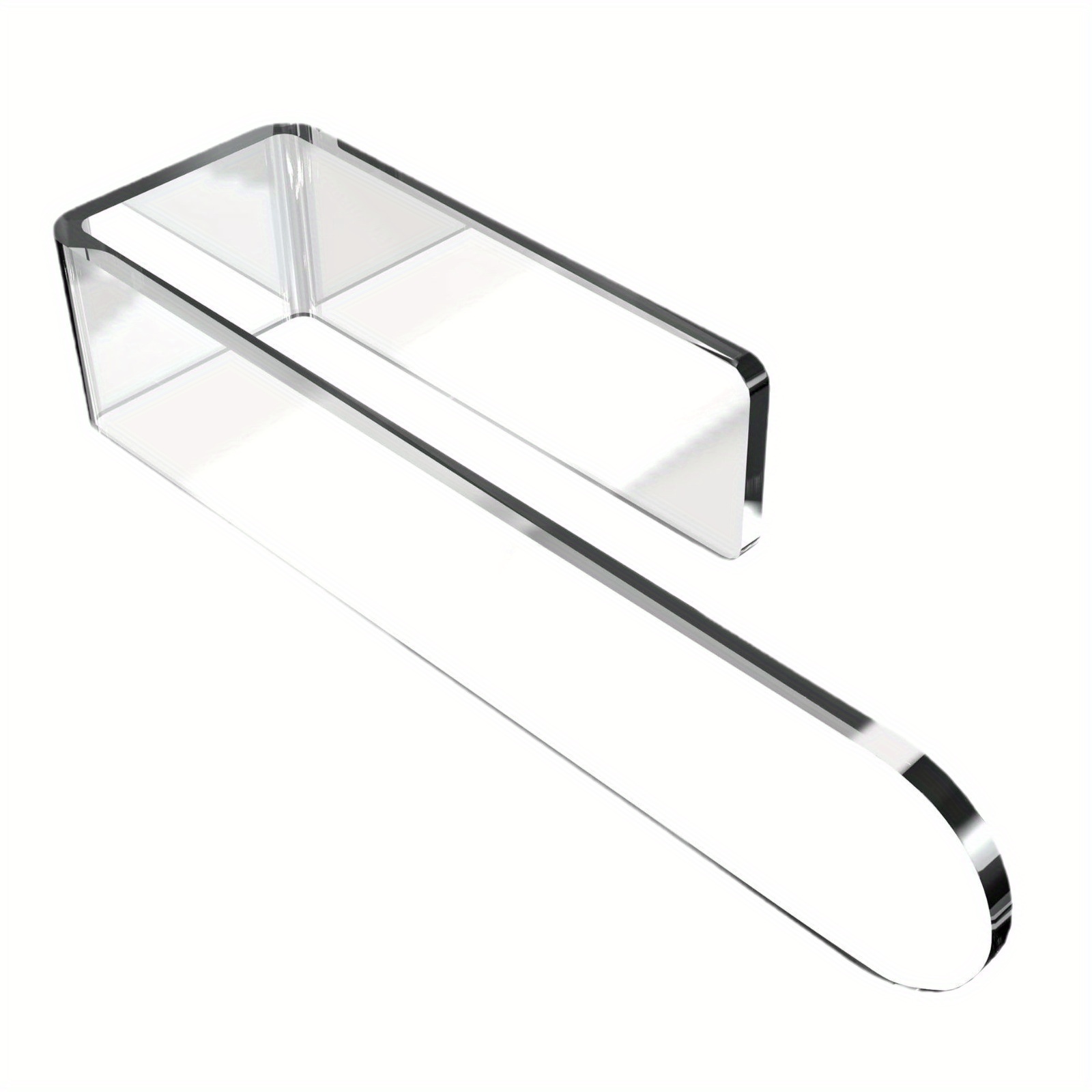 TEMU Self-adhesive Transparent Acrylic Towel Rack - No Drilling, Modern Wall Mount Design For Bathroom And Kitchen, Multifunctional Storage Organizer