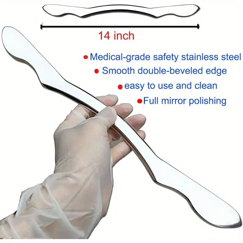 muscle scraper stainless steel gua sha massage iastm tools great long bar Product details 3