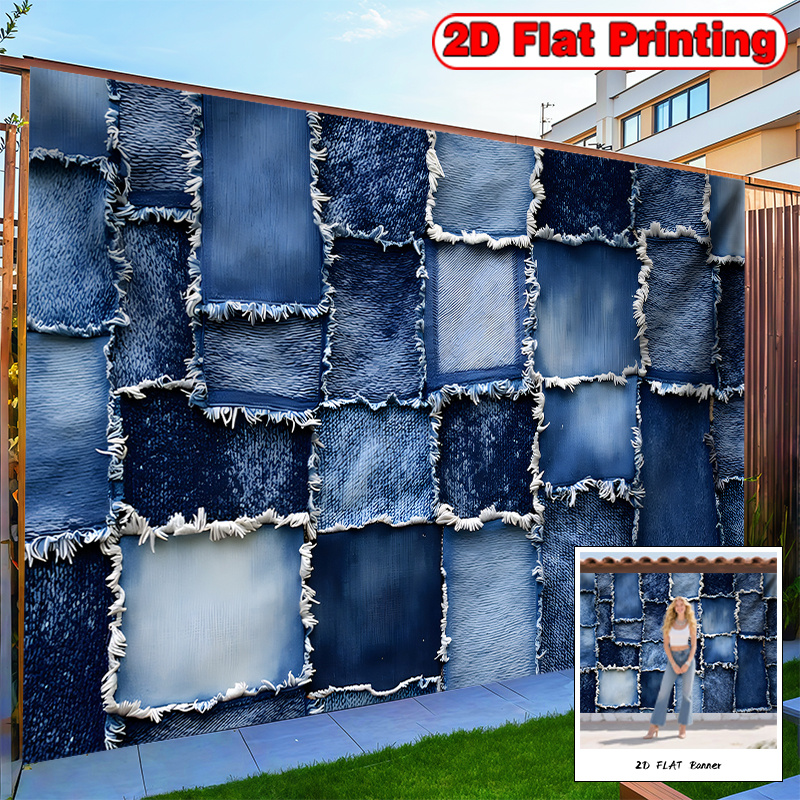 TEMU 2d Flat, 2d Flat - 2d Flat, 2d Flat - [2d Flat Banner] Background Cloth 2dflat Background Cloth 1pc Blue Denim Fabric Design Textile Background