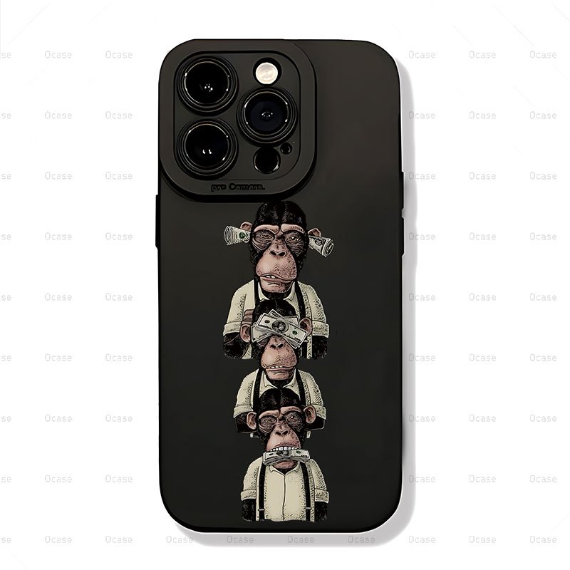 TEMU Phone And Chimpanzees Pattern Uv Phone For Iphone 11 12 13 14 15 Xr X/ Xs 7 8 Se For Smartphone