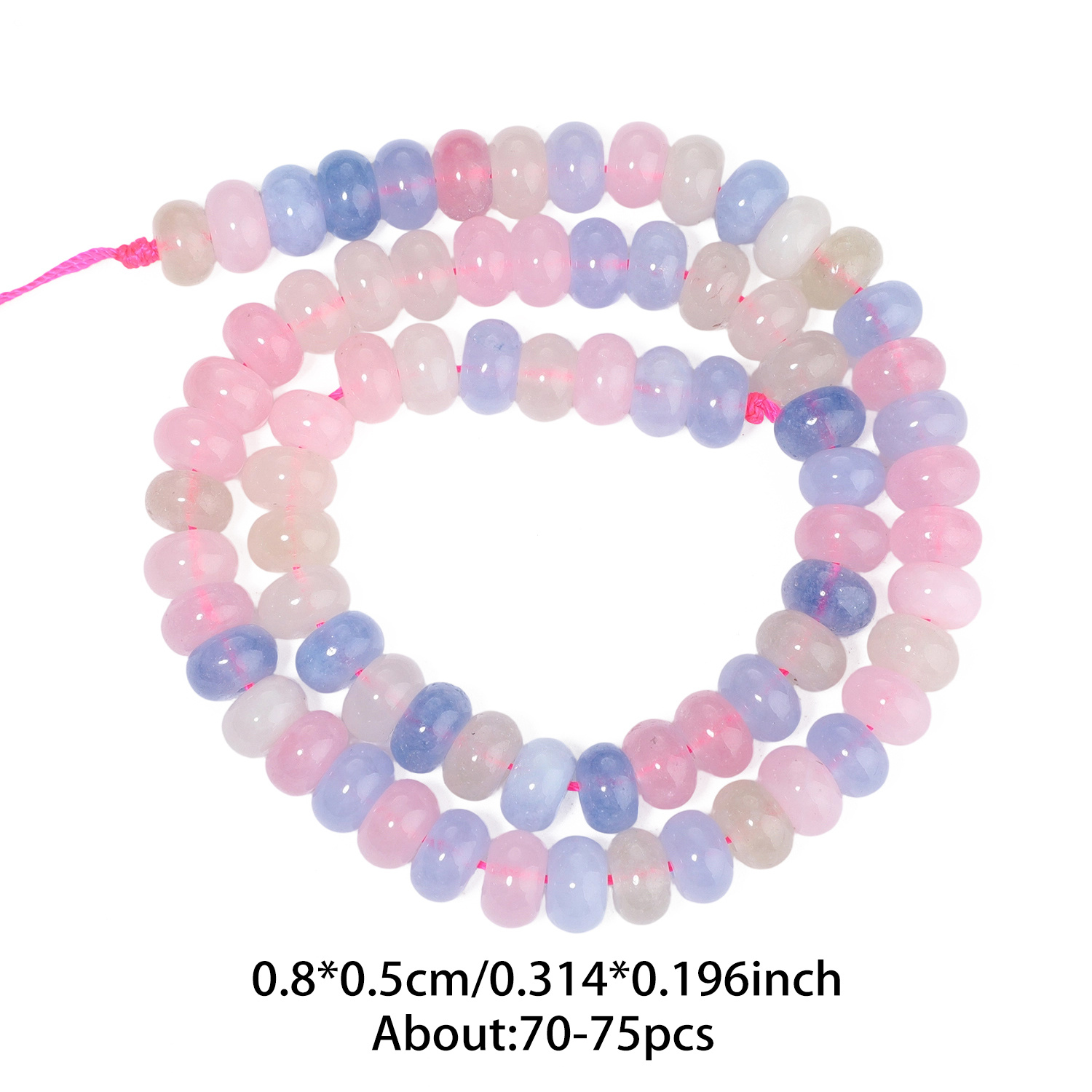 TEMU Perles plates d'boulier en colorée de 5x8mm en naturelle, magnifiques perles espacées en vrac pour bracelets, , boucles d'oreilles, artisanat,