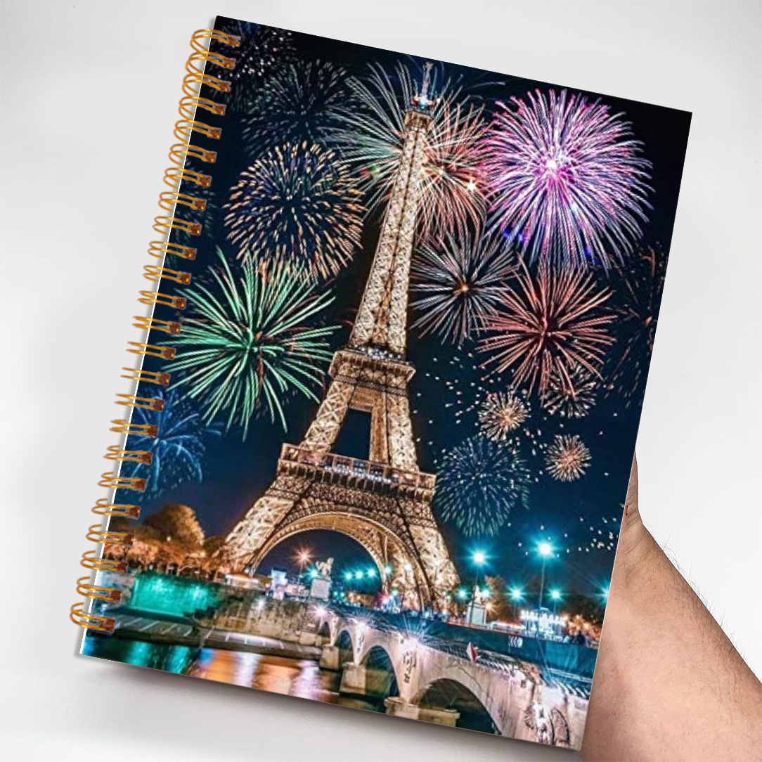 

Carnet Feux d'Artifice de Eiffel - 5.5x8.3in, Couverture Souple, Pages Perforées, Journal d'Écriture, Papeterie de Bureau, Fournitures Scolaires, Idéal pour Cadeaux d'Anniversaire et de Noël