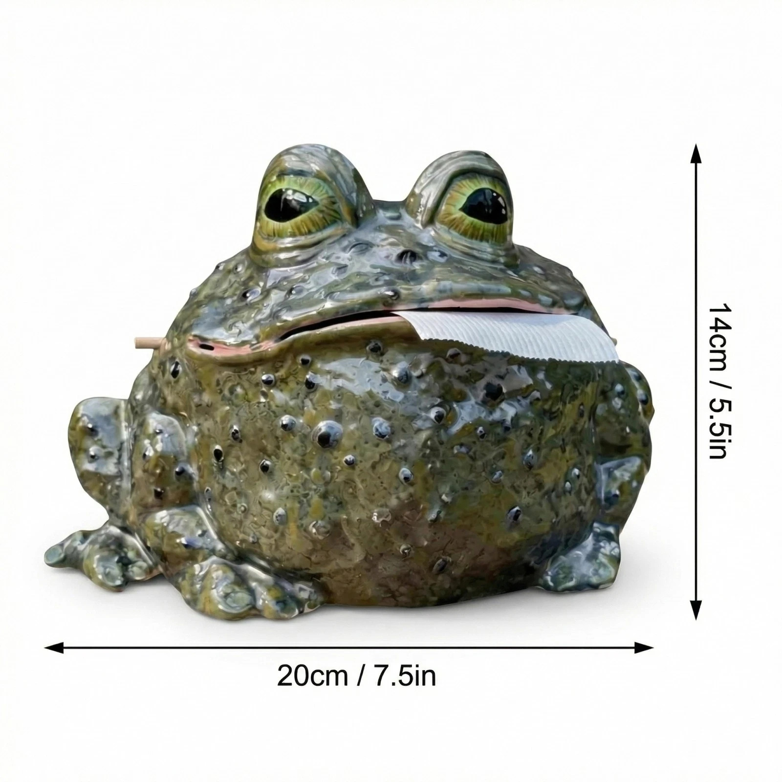 Image of 1pc Frog Tissue Box, Quirky Resin Animal Tissue Dispenser, Decor For Bathroom, Desk, Kitchen And Office, Cute Toad Design Tissue Holder (single Unit)