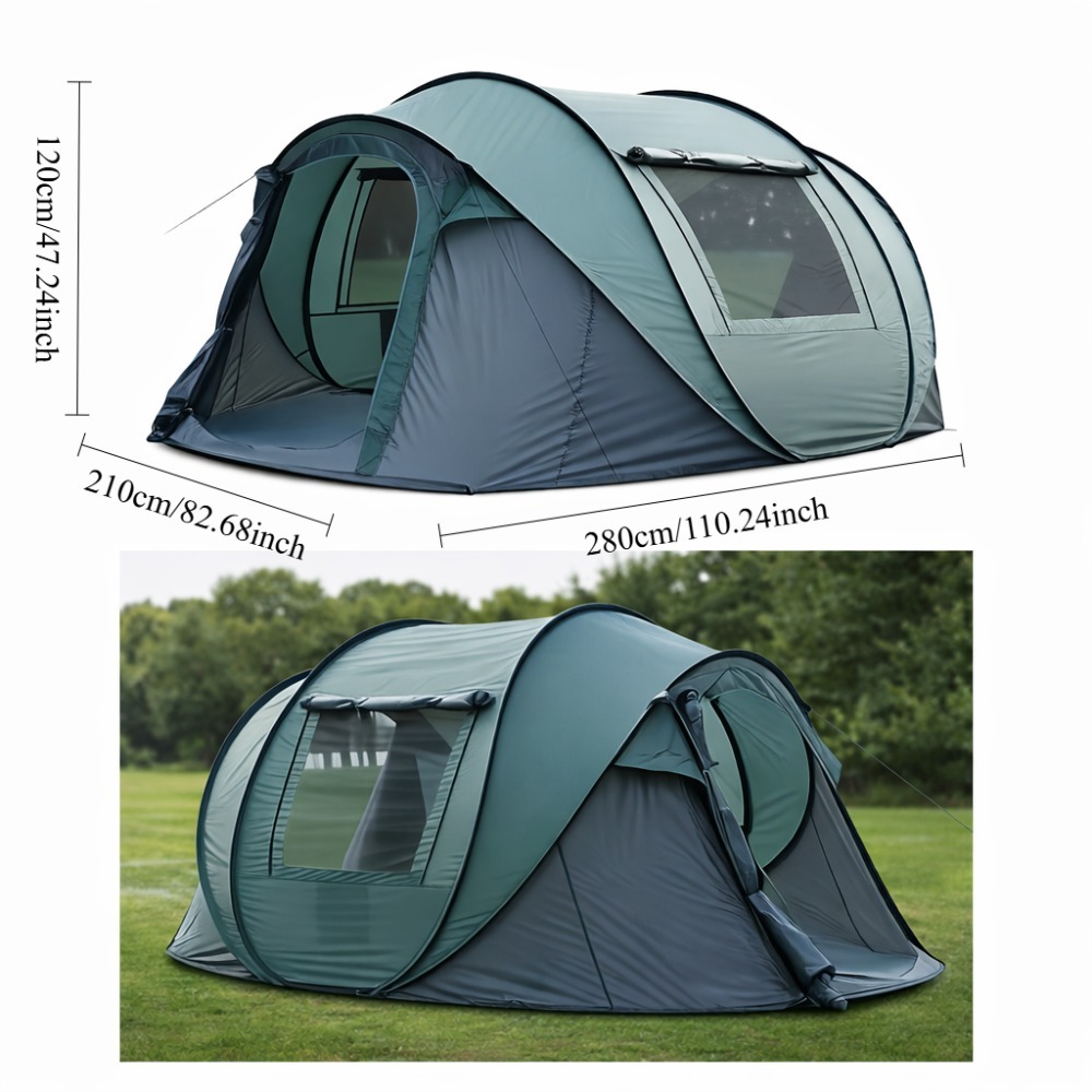 4-Person All-Season Instant -Up Tent with Quick Setup, Spacious Round Camping Tent Suitable for, Lightweight Portable Outdoor Shelter with Mesh Ventilation & Mosquito Proof for &, Durable for Car Camping, Picnics, Year-Round