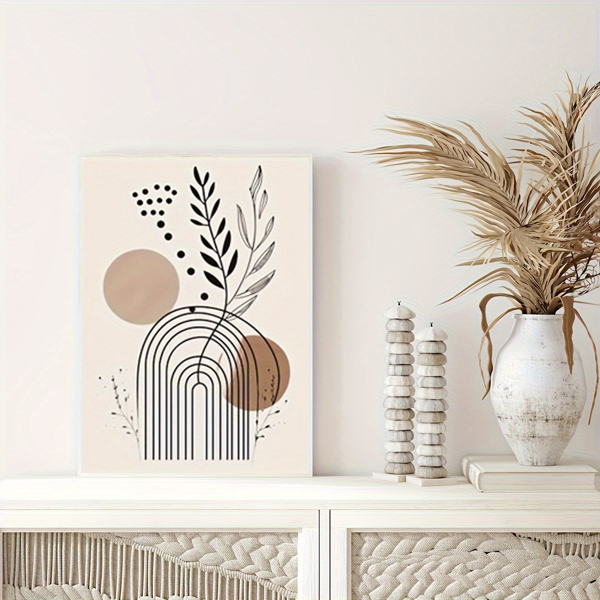 TEMU 1/3pcs, Bohemian Style Paintings, High-quality Canvas Printed Wall Art, Of Simple Wall Decorative Paintings, Artistic And Fashionable Paintings,