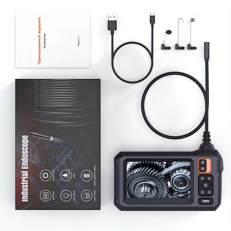 hd borescope camera endoscope lens with light camera 4 3 inch snake camera endoscope camera endoscope with light camera endoscope 800p hd inspection camera mens gadgets 4 3 inch for automotive pipeline repair sewer air conditioner repair details 13