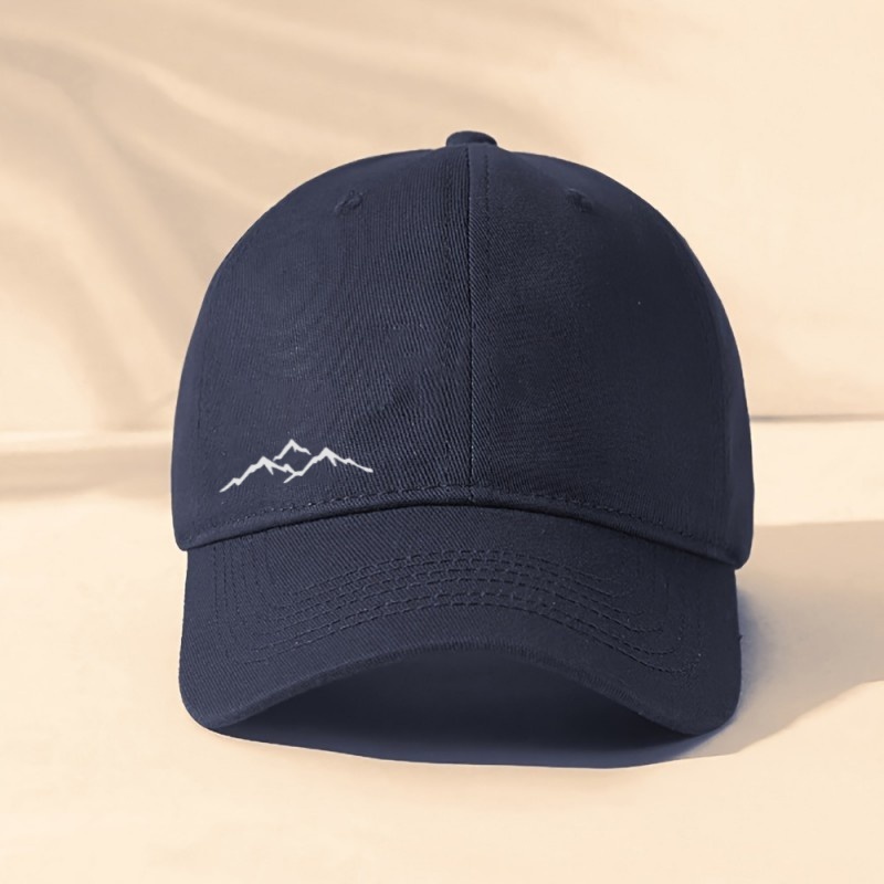 Minimalist Mountain Peak Pattern Baseball Cap, Unisex Adjustable