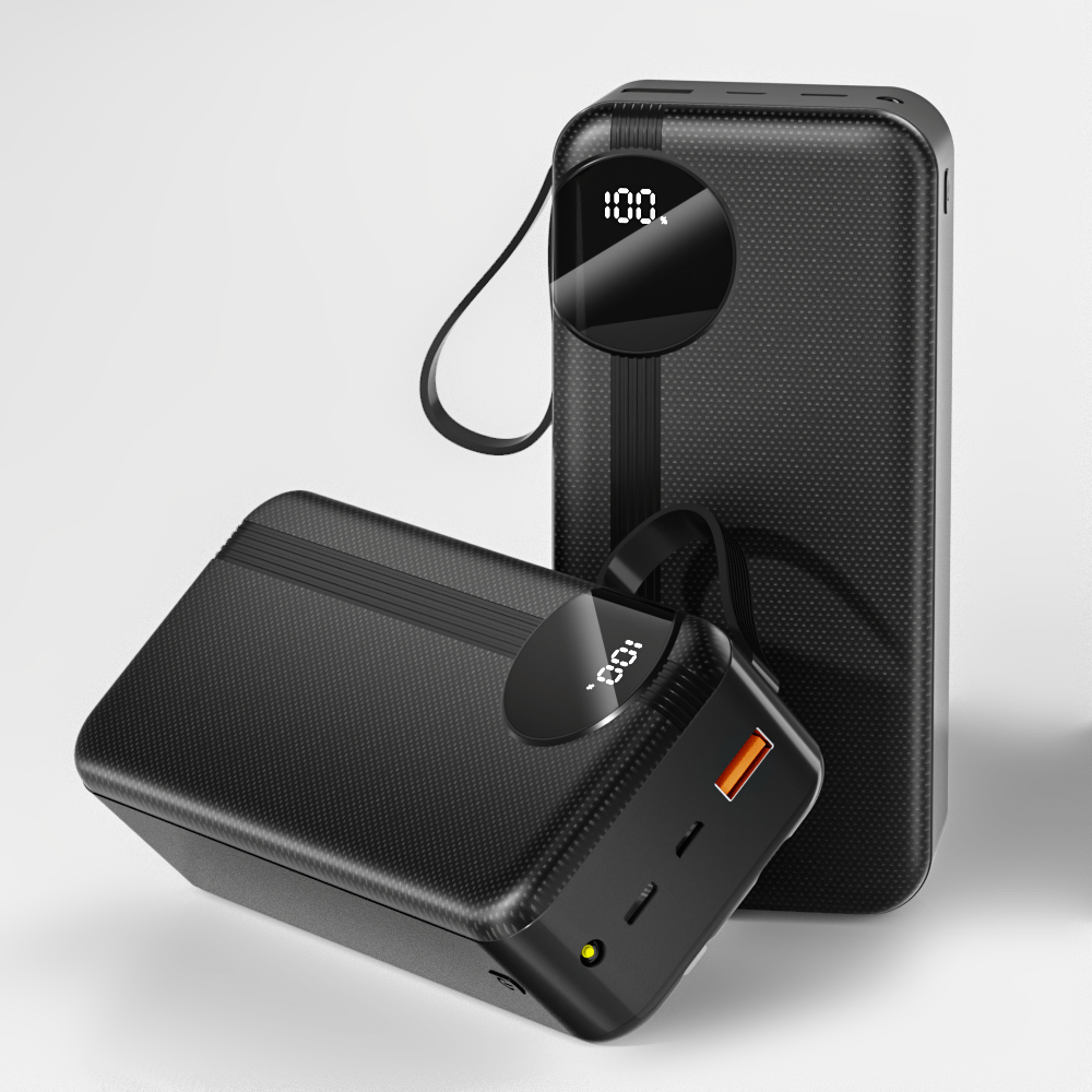 Image of 50000mah Power Bank With 2 Built-in Cables | 22.5w Fast Charging For Multiple Devices | Led Display | Compatible With Phones, Tablets & Airpods