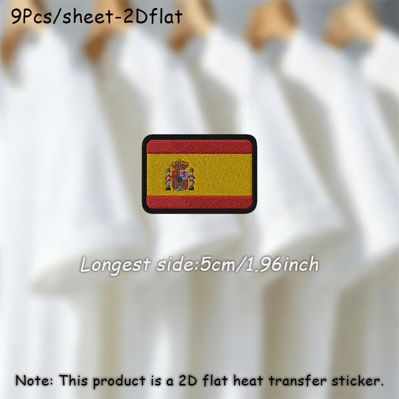 TEMU 9 piezas/lámina de pegatinas de transferencia de con española, ideales para como camisetas, ropa, sombreros y pantalones (pegatinas de