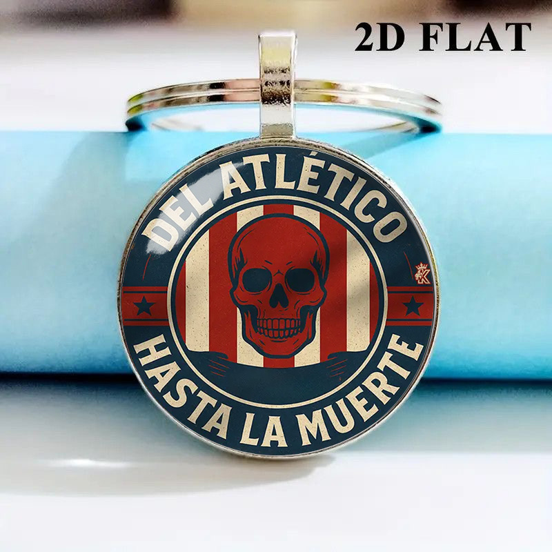TEMU 2D, 1 pieza Llavero 2D de aleación de con de calavera "Del Atlético La Muerte" para al fútbol, accesorio de moda para bolsos y coches, regalo