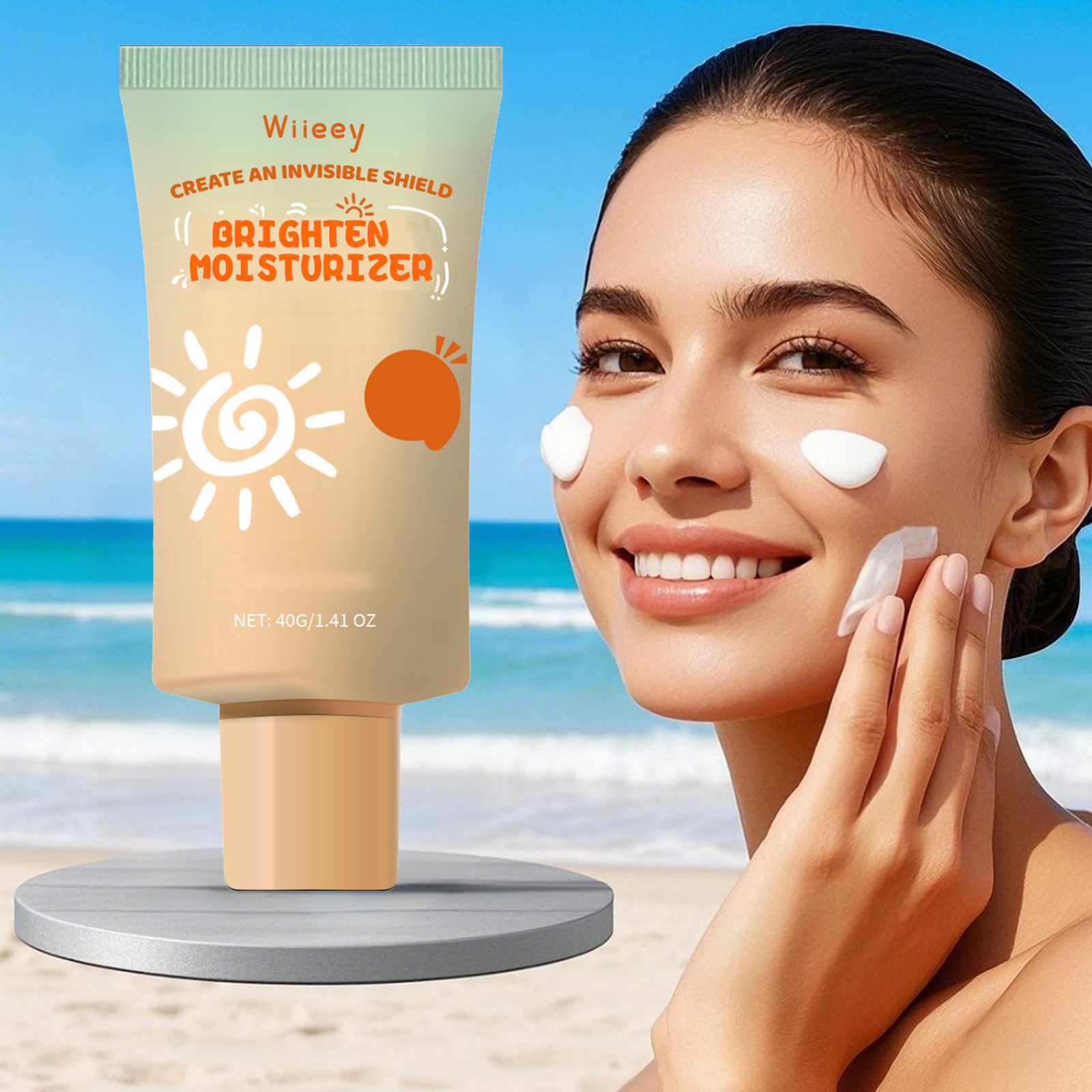 TEMU 40g Oil Control Protective Cream Contains Glycerin, Titanium Dioxide, And Collagen Can Outdoor Long Time Lock Moisture Suitable For Use Refreshing Oil Control Nourishing Moisturizing Skin