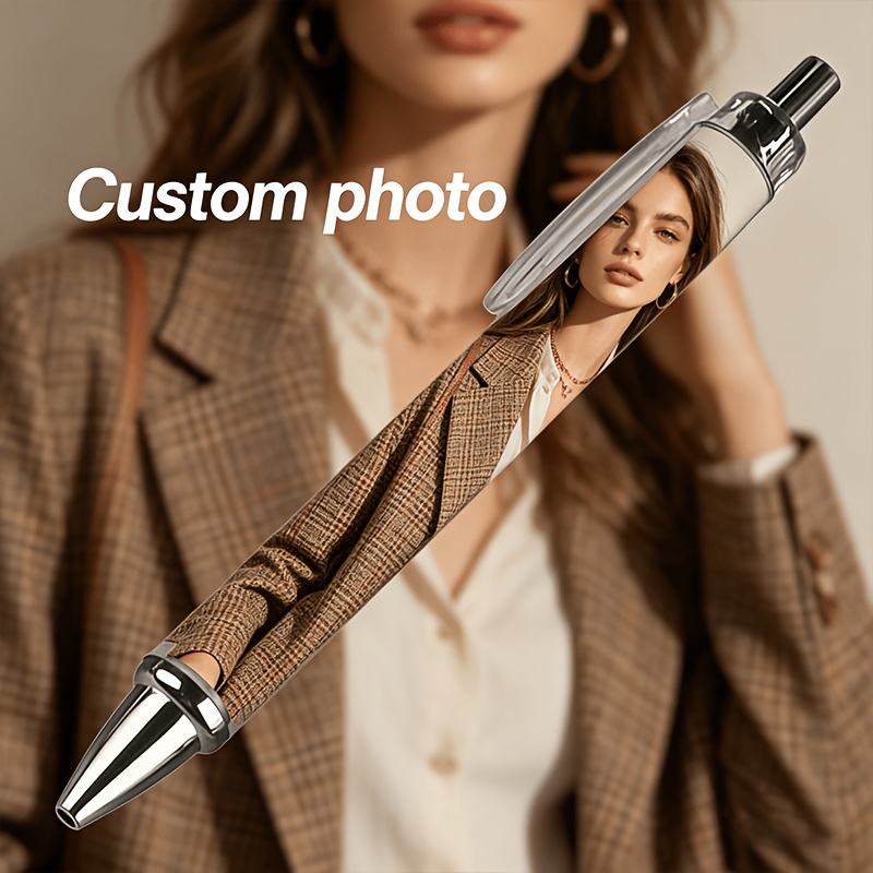 TEMU Custom Photo Or Name Neutral Pen, Halloween Pattern Pen, Personalized Design Available With Your Favorite Picture And Pattern. Retractable Black