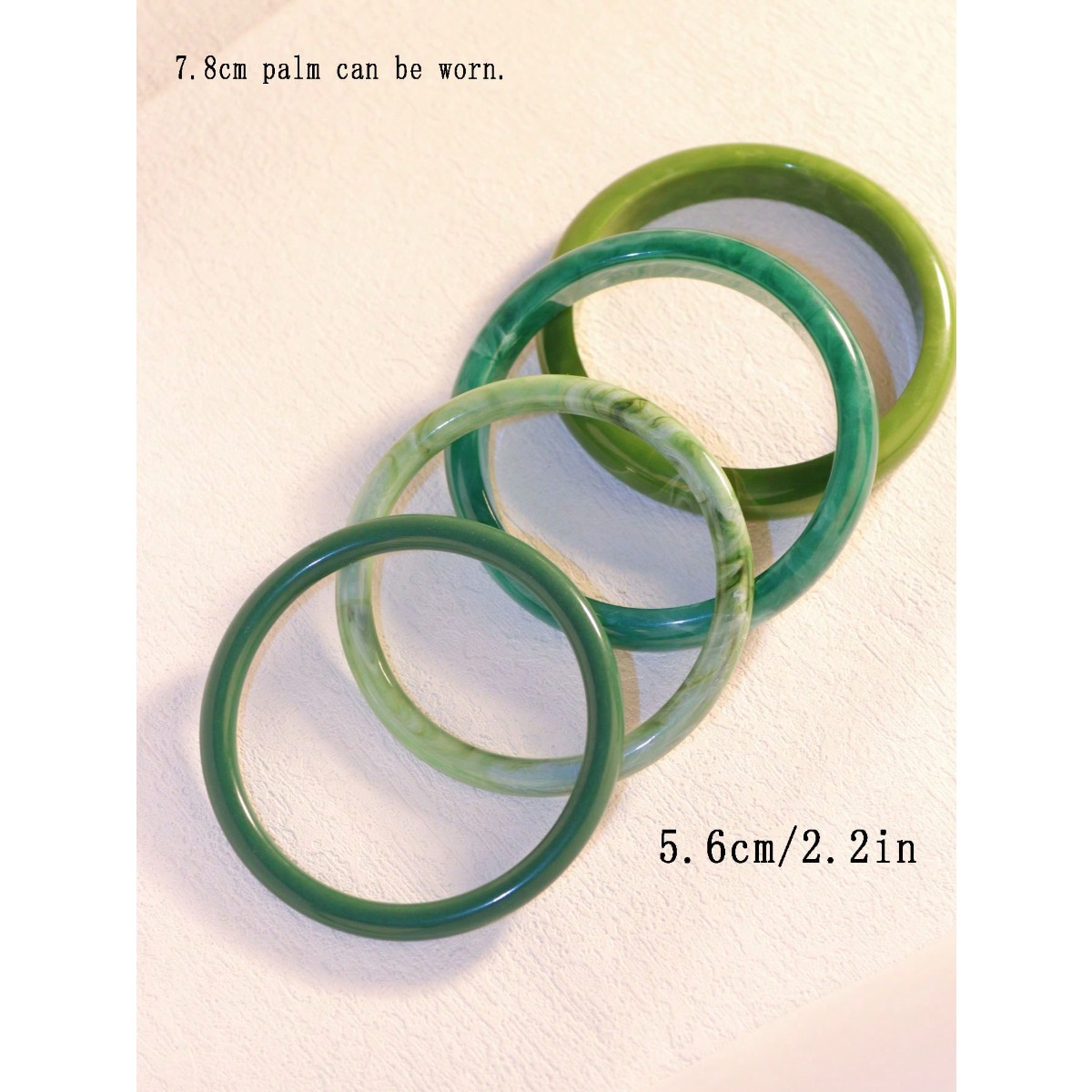 TEMU 4pcs Set Elegant Retro Bracelet, , Suitable For Casual Wear, Women's Fashion Jewelry, Acrylic, Suitable For Daily And Party Occasions All Year