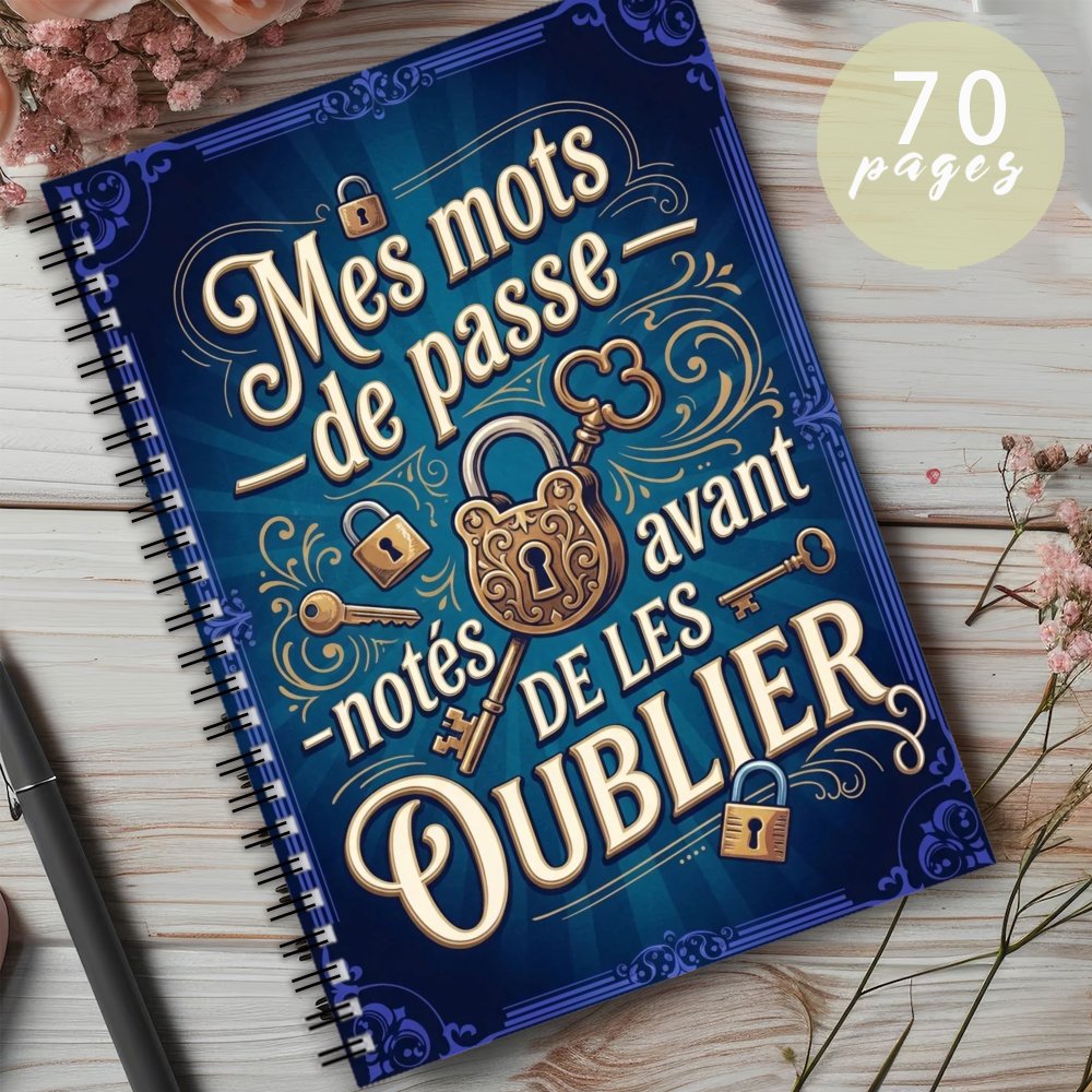 TEMU 1pc Cahier de de passe français à spirale, gardien de de passe pour enregistrer les informations d'identification aux sites web, organiser de de