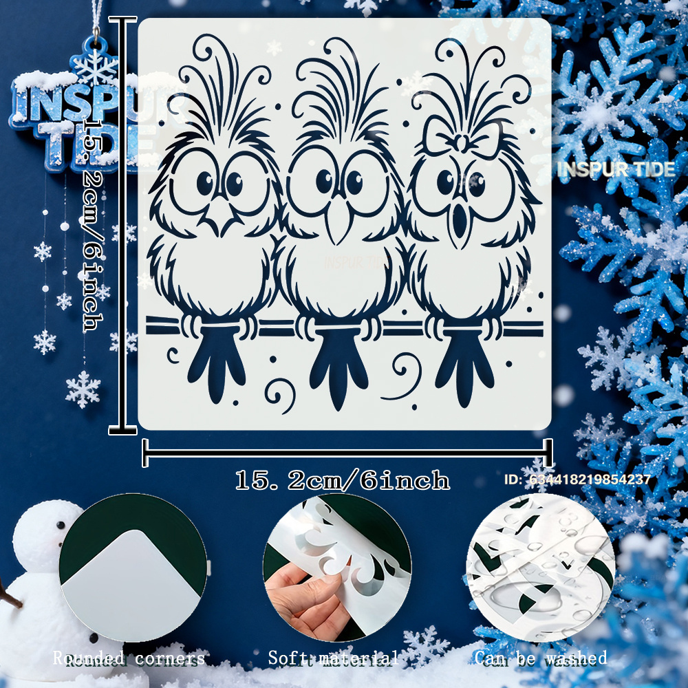Cartoon Owl Drawing Template - Comic Parrot - Flamingo - Cute Bird Template - Exquisite - Bird Branch Template - Bow Decoration - Wall And Tile Decoration, Forest Animal Tools