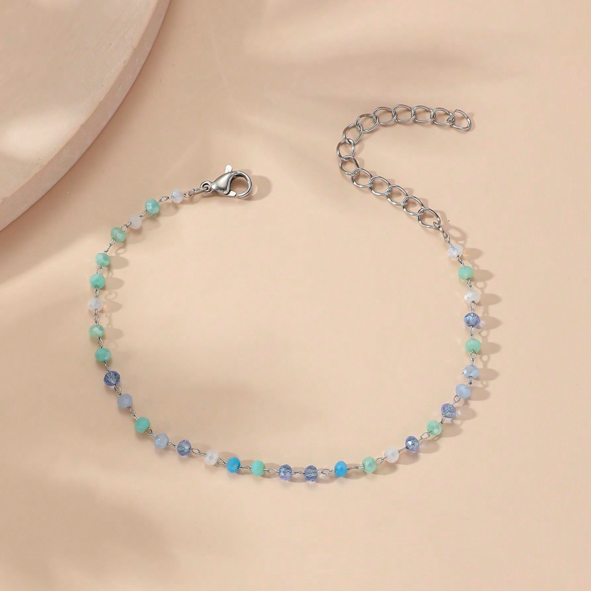 TEMU 1pc Pulsera de Cuentas Azul de Acero Inoxidable - Unisex Retro para , Ideal para San Valentín, Ramadán, Uso Diario, Cadena de Cuentas para Usar