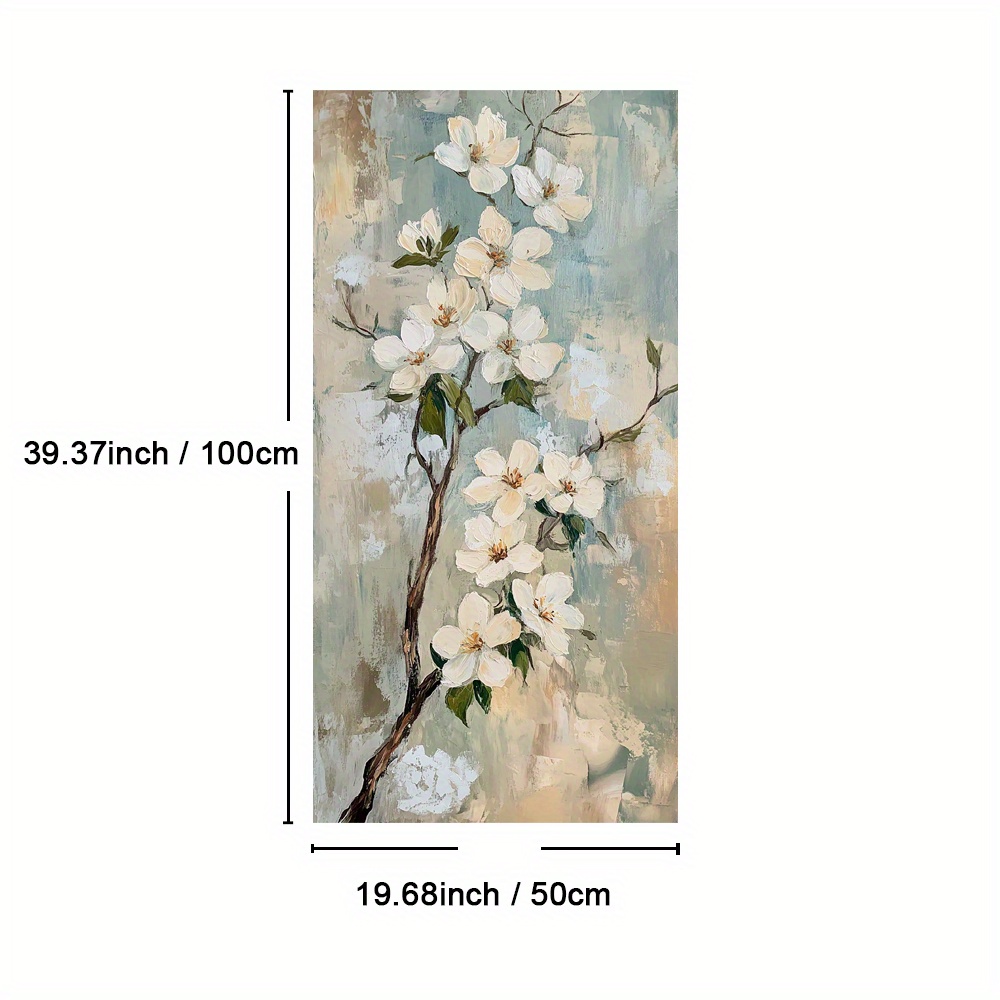 TEMU 1pc Framed Large Wall Art, Fresh Plum Large Wall Art, Delicate Branches Art Prints, Vertical Canvas Wall Art Print, Vertical Canvas Wall Art