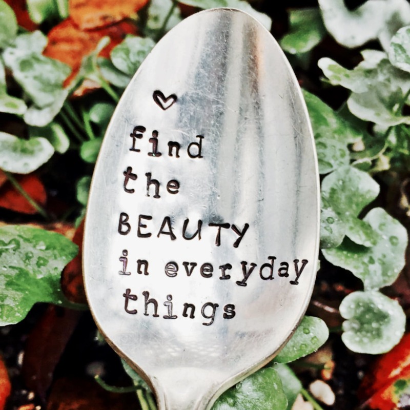 TEMU 1pc Find Beauty In Everyday Things, Daily Stamp Stainless Steel Spoon, Inspirational Quotes, Coffee Spoon, Stamp Teaspoon
