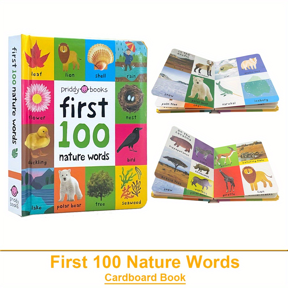 Image of Nature Words English Cardboard Book For Kids Age 3+, English Language Learning Aids, Vocabulary Building, Bedtime Reading, Learn To Read For Preschool Homeschool