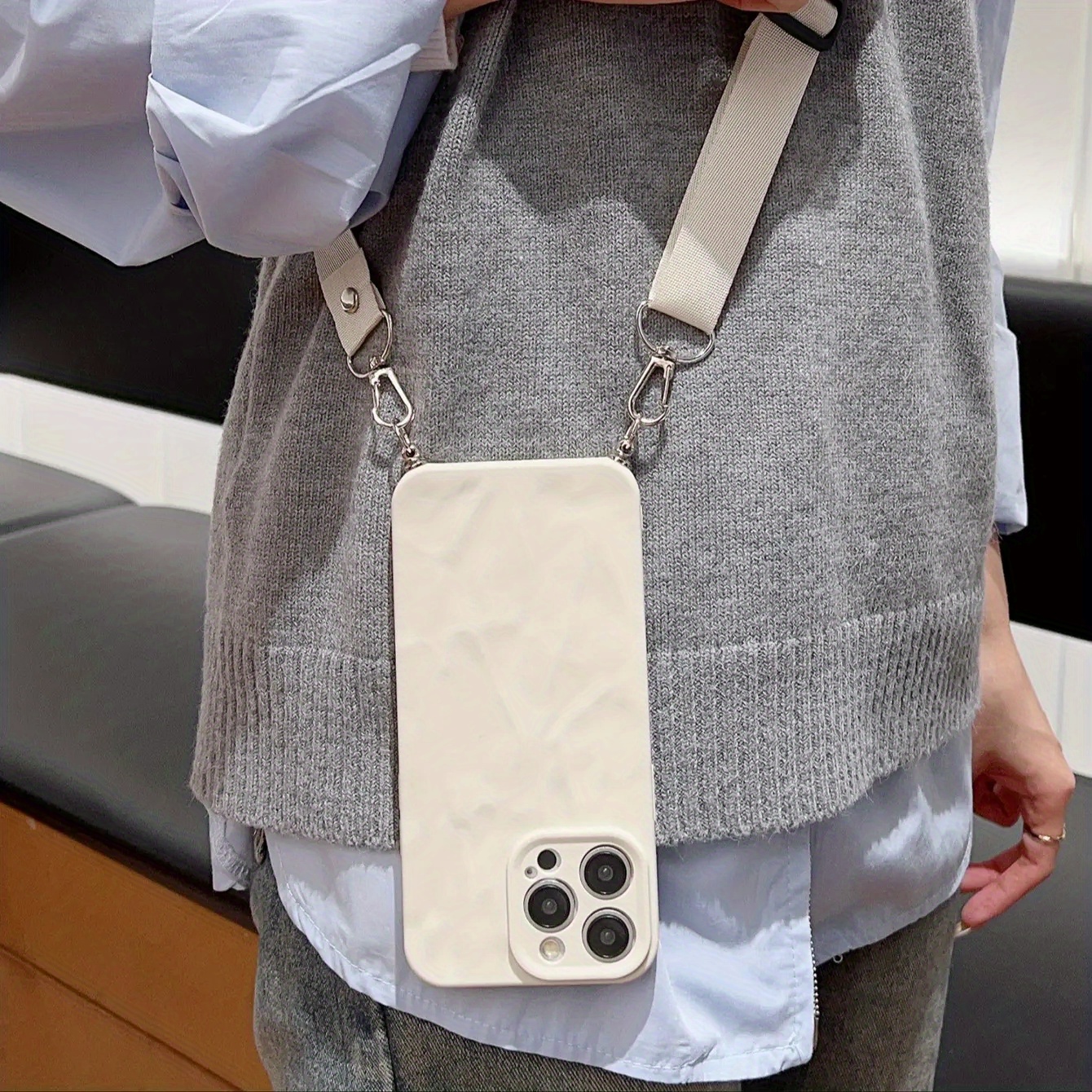 Custodia Magnetica Trasparente Con Cordino A Tracolla Per IPhone - Foto 4