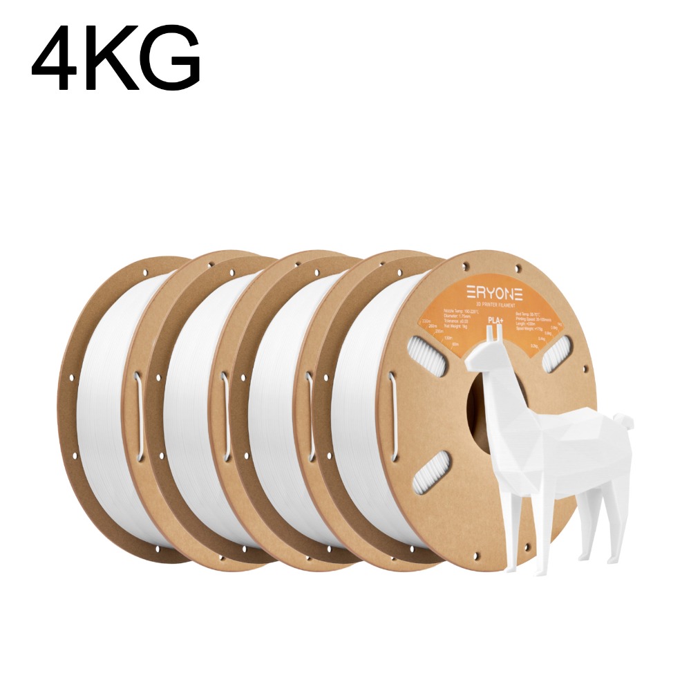 Eryone Pla+ 3d Printing Supplies Filament For 3d Printer, 4 Rolls, 4kg 1.75mm +/ -0.03mm, Easy & Transition