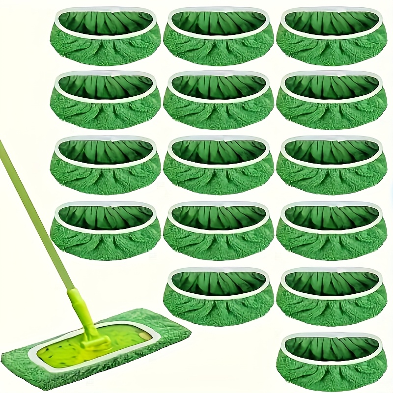 TEMU 15pcs Washable Mop Pads, Durable Fiber Material, Super Absorbent, Easy To Clean With Detachable Design For Floor Cleaning